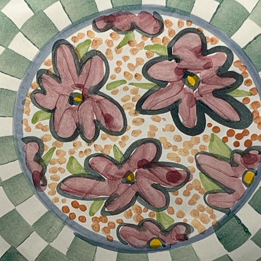 MacKenzie-Childs Myrtle Dinnerware Plate with Floral Design - Picture 2 of 10